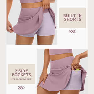 Conjunto de Falda de Tenis para Mujer, Diseño Sólido, Transpirable, de Secado Rápido, Fácil de Lavar, Ropa Deportiva para Entrenamiento, Conjuntos de Tenis para Mujer - Product Image 4