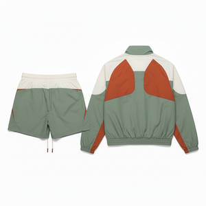 Sustainable Lightweight Printed Casual <b>Summer</b> Track Suit Breathable Nylon Zip Windbreaker <b>Jacket</b> Shorts 2-Piece Streetwear - Product Image 2