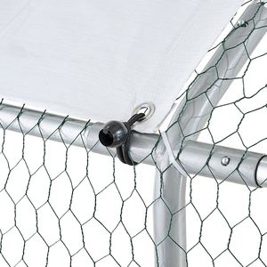 Grande Pollaio in Metallo 9.8x6.5x6.5ft con Tetto a Cupola, Recinto per Galline con Copertura e Chiusura di Sicurezza per Fattorie - Product Image 6