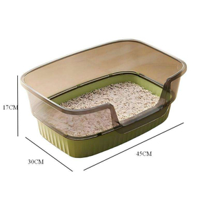 Extra Large Semi Enclosed Cat <b>Litter</b> Box High Fence Easy Clean Open Top Rectangle Plastic <b>Tray</b> - Product Image 3