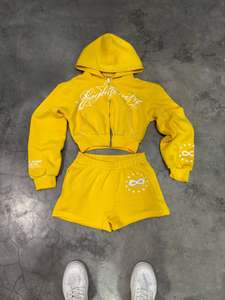 custom <b>embroidery</b> two-piece zip cargo shorts and short sleeve jacket <b>sets</b> printed polyester nylon windbreak tracksuit for men - Product Image 6