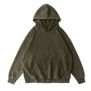 เสื้อฮู้ดดี้ผู้ชายพรีเมียมทรงปกติ ผ้าฝ้าย 100% ซักย้อมสีแบบวินเทจ เนื้อผ้าหนา ใส่ได้ในฤดูหนาว - Product Image 4