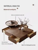Nouvelle table basse carrée en bois massif, salon moderne et usage domestique, style simple mais antique, table basse haut de gamme, table d'appoint