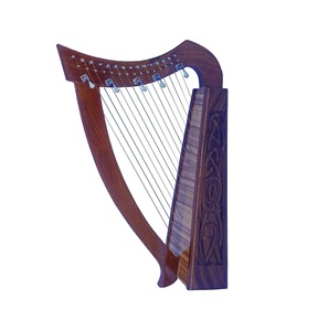 15 Strings Semi LEVERS Celtic Irish ROSEWOOD HARP+ Bag+ Tuning Key + String 27" Diagonal Irish Harp <b>Instrument</b> Beginners - Product Image 2