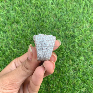 Anillo de Hombre Personalizable con Moissanita Tallada, Chapado en Rodio, Plata de Ley 925, Estilo Hip Hop/Rapper, para Regalos de Aniversario de Bodas - Product Image 2