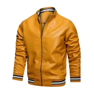 เสื้อแจ็คเก็ตหนังผู้ชายสำหรับฤดูหนาว แบบมีฮู้ด คอเสื้อแบบคอกลม มีโลโก้ด้านหน้า แห้งเร็วและระบายอากาศได้ดี - Product Image 5