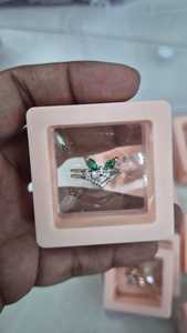 Bague ouverte réglable en cristal papillon argenté pour femme - Product Image 3