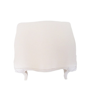 Tabouret rembourré classique blanc français en acajou massif Mobilier de chambre à coucher artisanal avec détails - Product Image 3