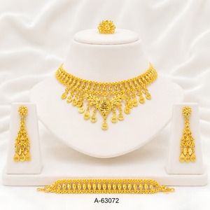 MOLL JEWELLERS Indian Traditional Gold Plated Bridal <b>Necklace</b> <b>Set</b> with Zircon Earrings Heavy Designer <b>Set</b> A-63068 - Product Image 5