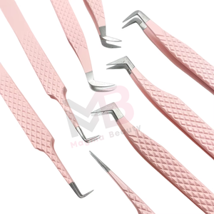 Pinzas de Acero Inoxidable con Punta de Fibra para Extensión de Pestañas, Pinzas con Agarre de Fibra, Pinzas con Logotipo Personalizado - Product Image 2