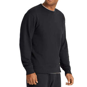 Men's <b>Black</b> <b>Crew</b> <b>Neck</b> <b>Sweatshirt</b> Regular Fit Cotton Knitted Casual Autumn Wear - Product Image 1