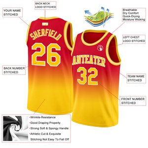 Venta al Por Mayor de Fábrica: Camisetas de Baloncesto de Dos Tonos en Tallas Grandes, 100% Poliéster, Ropa Deportiva Unisex, Camisetas para Equipos y Clubes, Sublimación - Product Image 2