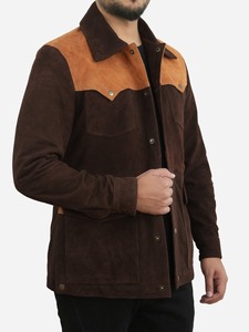 Chaqueta de Cuero de Ante Marrón de Piel de Vaca Original, Chaqueta Bomber de Estilo Vintage para Hombre, de Primera Calidad, para Otoño e Invierno - Product Image 4