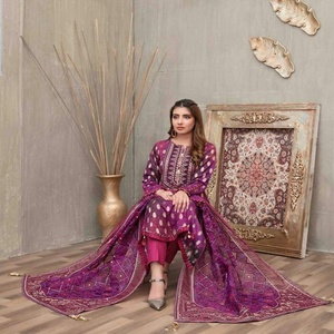 ชุดว่ายน้ำปาร์ตี้3ชิ้นแบบเย็บติดแบรนด์ Tawakkal ชุดอินเดียและปากีสถานดีไซน์แบบ Qous-E-Qazah ทุกขนาด - Product Image 3