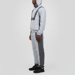 Conjunto Deportivo de 2 Piezas para Hombre, Estilo Urbano, Chaqueta Cortavientos Ligera de Nailon, Pantalones Deportivos Holgados, Estampado Ecológico, Invierno - Product Image 3