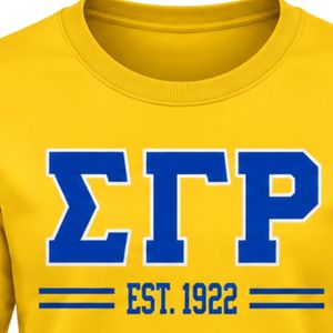 เสื้อสเวตเชิ้ตคอกลมสีเหลือง Sigma Gamma Rho สำหรับผู้หญิง ลายกราฟิกสมาคมนักศึกษากรีก แขนยาว สไตล์ลำลอง สตรีทแวร์ แบบสั่งทำพิเศษ - Product Image 6