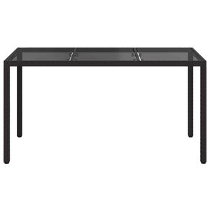 Mesa de comedor de jardín de ratán sintético de 59.1 x 35.4 x 29.5 pulgadas, muebles de patio negros - Product Image 3