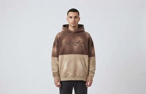<b>Men's</b> Brown Beige Color Block Distressed Acid Wash Pullover Hoodie Graphic Print Streetwear Custom Wholesale <b>Clothes</b> Top - Product Image 5