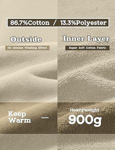 เสื้อฮู้ดดี้โอเวอร์ไซส์ผู้ชาย สีพื้น ผ้าฝ้ายเฟรนช์เทอร์รี่ สวมใส่สบาย มีกระเป๋าหน้า - Product Image 4
