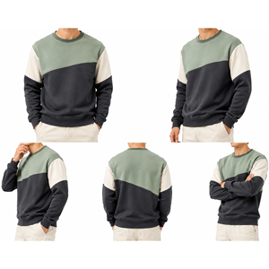 เสื้อสเวตเชิ้ตบล็อกสีสำหรับผู้ชาย ปักโลโก้ตามสั่ง ผ้าฟลีซ คอกลม สวมหัว สไตล์ลำลอง สปอร์ต สตรีทแวร์ เสื้อผ้าฤดูใบไม้ผลิ - Product Image 6