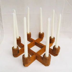 Porte-bougie en bois pour la décoration artistique de table et l'ameublement de la maison - Product Image 6