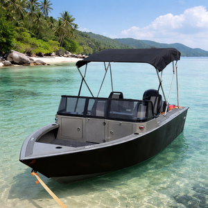 Bateau de pêche en aluminium de luxe de 19 pieds, petit bateau de pêche à la basse en aluminium, <span class=keywords><strong>coque</strong></span> de bateau de pêche en aluminium en vente avec moteur hors-bord et remorque - Product Image 4