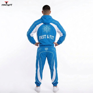 2026 Winter <b>Plus</b> <b>Size</b> Solid Hooded Casual Men's Slim Fit 100% Cotton Track Suit Sportswear <b>Jogger</b> <b>Set</b> for Gym Fitness Training - Product Image 2