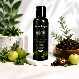 Aceite Anticanas |   Aceite Capilar Herbal Ayurvédico para el Cuidado del Cabello Gris, Nutrición del Cuero Cabelludo y Pigmentación Natural del Cabello |   Venta al por mayor - Product Image 2