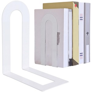 Porte-livres en métal blanc en forme de U, vente en gros |   Organisateur de bureau moderne - Product Image 1