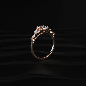 Anillo de Diamante Cultivado en Laboratorio de Corte Ovalado de 1.35CT con Piedras Laterales Marquise, Lujo Accesible, Económico, Anillo Más Vendido D-E VVS-VS - Product Image 3