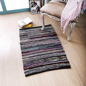Tapis réversible floral 100% coton tissé à la main ferme rustique 24x36 matériau recyclé pour tapis de sol classique salon chambre - Product Image 6