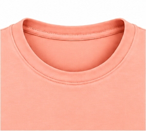 Camiseta de manga corta con cuello redondo para mujer, color rosa melocotón, teñido liso, básica - Product Image 5