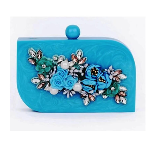 Sac à main en résine fait main Art in Hand avec une élégance moderne, orné de diamants et de fleurs, imperméable, par MULTI CRAFT - Product Image 6