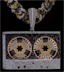 Collares con Colgante de Moissanita Redonda de Corte Brillante, Estilo Punk, de Acero Inoxidable, Joyería de Moda para Hombres y Mujeres - Product Image 5