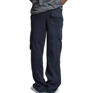 Pantalones de Algodón Estilo Otoñal para Hombre, Pantalones Deportivos Azul Oscuro, Cintura Elástica, Múltiples Bolsillos, Corte Casual, Peso Medio - Product Image 2