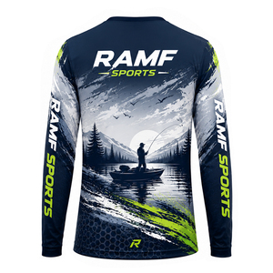 เสื้อตกปลาคอกลม โพลีเอสเตอร์ แห้งเร็ว พิมพ์ลาย แขนยาว ป้องกันแสงแดด UPF50+ ราคาโรงงาน - Product Image 2