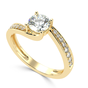 AJRETAIL 1.24 Carat G Color VS1 Clarity Natural Diamond Women's <b>Ring</b> 14K Gold Handcrafted Stunning Studded for Certified Size 5 - Product Image 4