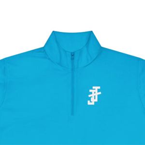 เสื้อสเวตเชิ้ตสีขาวแบบ unisex คอซิปสีฟ้ากรมท่า ปักลายที่คอเสื้อ แขนยาว สวมใส่สบาย เหมาะสำหรับธุรกิจและแฟชั่น - Product Image 3