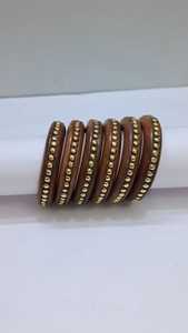 Premium Quality acacia Wood Bangles for Women and Girls Indo Western Style with Special Brass Charms and Long Life Coating - Product Image 4