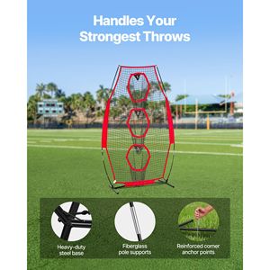 8 X 4 Inch Football Trainer Target Practice Net Knotless 5 Pocket Training Equipment with St <b>Throwing</b> Net - Product Image 4