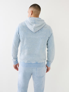 Survêtements d'hiver vintage pour hommes, personnalisés, à capuche, épais, style hip-hop, délavés à l'acide, unis, streetwear, avec impression vieillie et strass - Product Image 5
