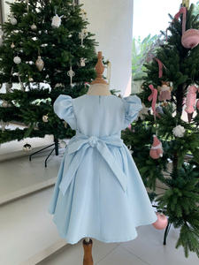 Vestido de Fiesta Infantil de Tafetán con Pintura y Pedrería Hechos a Mano, Sin Mangas, Hasta la Rodilla, Nueva Colección, Diseño Único - Hada - Product Image 3