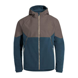 เสื้อแจ็คเก็ตผู้ชายแบบมีฮู้ด ผ้า softshell สีสันตัดกัน กันลม ปิดด้วยซิป สวมใส่สบายๆ ในฤดูใบไม้ร่วง ทรงปกติ ผลิตจากวัสดุโพลีเอสเตอร์ - Product Image 1