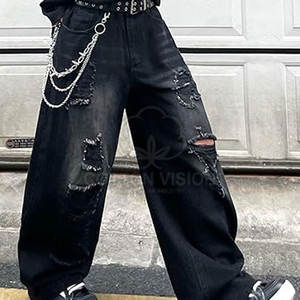 Nouveau design, jeans baggy pour hommes, meilleur prix, jeans baggy pour hommes pour streetwear adulte, pantalons pour hommes - Product Image 3