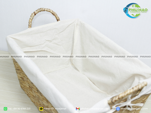 Handcrafted WATER HYACINTH <b>STORAGE</b> <b>BASKET</b> <b>Large</b> Laundry <b>Storage</b> Vietnam Home Decor - Product Image 5