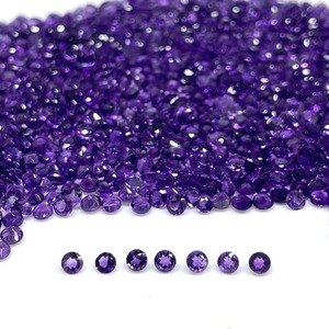 Ametista natural de 3 mm, corte redondo, color púrpura intenso, piedras preciosas sueltas sin tratar, precio al por mayor, lote de piedras preciosas a granel para la fabricación de joyas - Product Image 2
