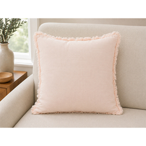 Housse de coussin en lin de qualité supérieure avec bordure à franges |   Housse de coussin carrée décorative jaune vif pour canapé et décoration intérieure - Product Image 5