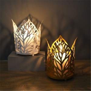 Lot de Porte-Bougies Décoratifs en Métal Doré Style Marocain pour Bougies Chauffe-Plat – Idéal Mariages, Fêtes, Décoration de Table de Noël - Product Image 3