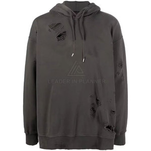 เสื้อฮู้ดดี้ผู้ชายดีไซน์ล่าสุดปี 2026 ระบายอากาศได้ดี สไตล์ดิสเทรส ผลิตภัณฑ์ฤดูหนาว ราคาถูก ผลิตในปากีสถาน - Product Image 6