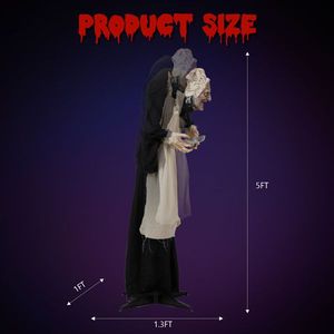 Decorazione di Halloween da 1,5 m, Figurina di Cameriera in Piedi, Ornamento di Alta Qualità - Product Image 2